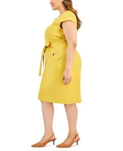 Kasper Plus Size Cap-Sleeve Tie-Waist Zip-Back Dress 7 Kasper Plus Size Cap-Sleeve Tie-Waist Zip-Back Dress -Anne Klein Sales Store 23649765 fpx