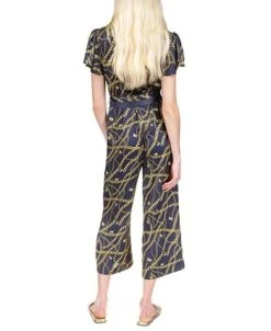 Michael Kors Women's Chain-Print Chain Bow Jumpsuit 6 Michael Kors Women's Chain-Print Chain Bow Jumpsuit -Anne Klein Sales Store 23650916 fpx