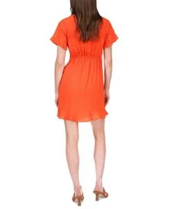 Michael Kors Women's Faux-Wrap Ruffle Mini Dress 8 Michael Kors Women's Faux-Wrap Ruffle Mini Dress -Anne Klein Sales Store 23650926 fpx