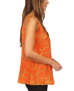 Michael Kors Women's Chain-Print Pleated Tank Top -Anne Klein Sales Store 23650946 fpx