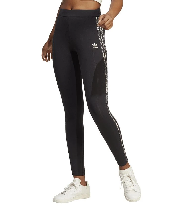 ADIDAS Women's 3-Stripes Snake Skin Print Leggings 1 ADIDAS Women's 3-Stripes Snake Skin Print Leggings