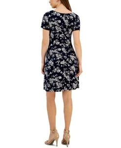 Connected Women's Printed Round-Neck Sheath Dress -Anne Klein Sales Store 23656151 fpx