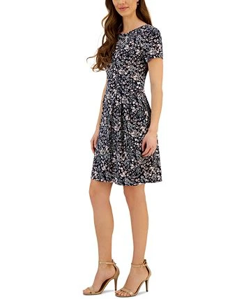 Connected Women's Printed Round-Neck Short-Sleeve Dress 3 Connected Women's Printed Round-Neck Short-Sleeve Dress - Image 3