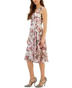 Connected Women's Printed Round-Neck Sleeveless Dress 7 Connected Women's Printed Round-Neck Sleeveless Dress -Anne Klein Sales Store 23656186 fpx