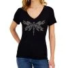 INC International Concepts Women's Embellished Ribbed Graphic Top, Created For Macy's