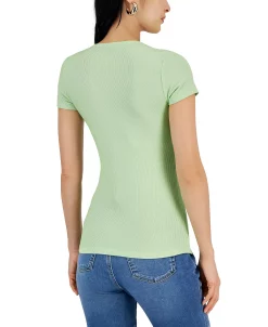 INC International Concepts Women's Ribbed Square-Neck T-Shirt, Created For Macy's -Anne Klein Sales Store 23657025 fpx