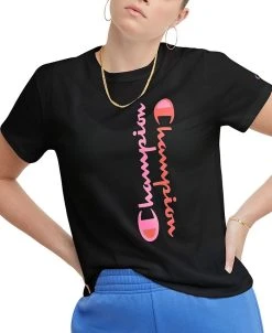 Champion Women's Classic Cotton Logo Graphic-Print Tee
