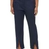 Calvin Klein Plus Size Slim-Leg Split-Front Denim Pants