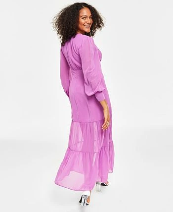 Bar III Women's V-Neck Slit Maxi Dress, Created For Macy's 2 Bar III Women's V-Neck Slit Maxi Dress, Created For Macy's - Image 2