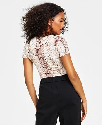Bar III Women's Snake-Embossed Scoop-Neck Bodysuit, Created For Macy's 2 Bar III Women's Snake-Embossed Scoop-Neck Bodysuit, Created For Macy's - Image 2