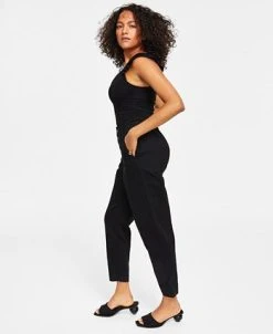 Bar III Women's Button Fly High Rise Tapered Pants, Created For Macy's -Anne Klein Sales Store 23673420 fpx