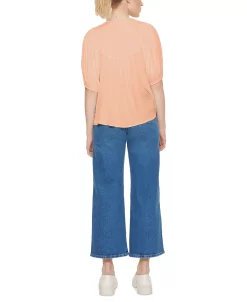 Black Tape Women's Solid Quarter-Button Trapeze Henley Top -Anne Klein Sales Store 23675638 fpx