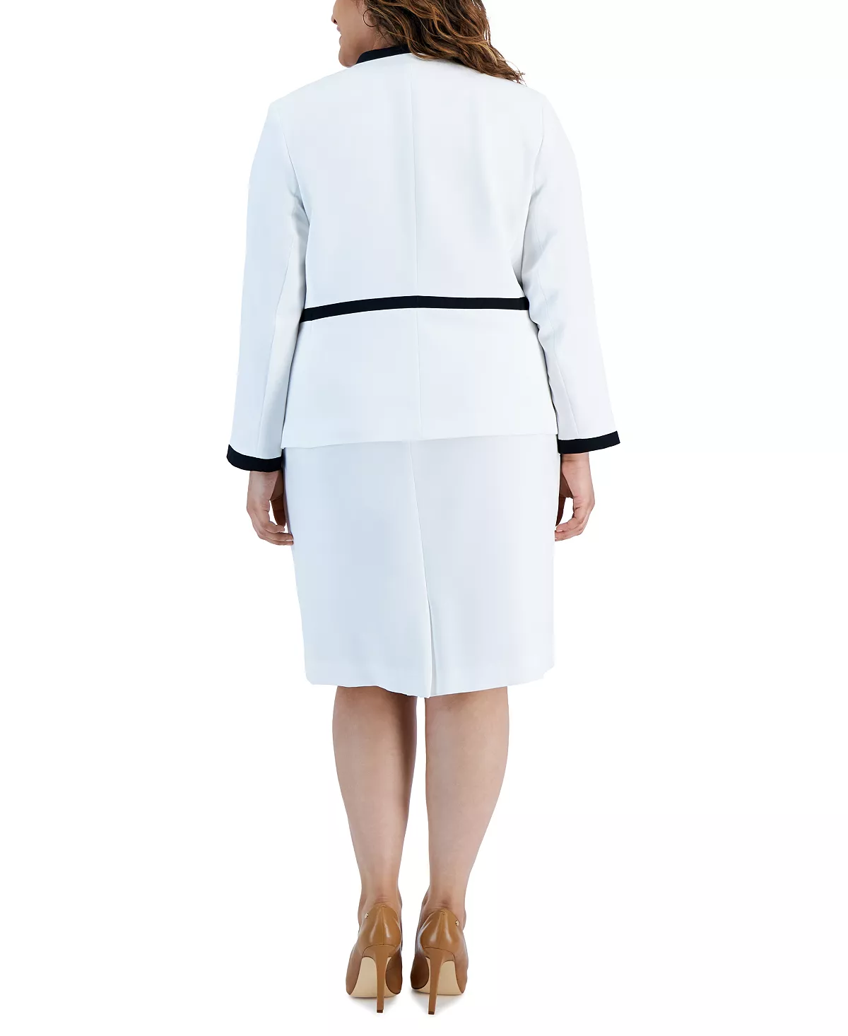 Kasper Plus Size Stretch Contrast Frame Cardigan & Stretch Contrast Frame Dress 2 Kasper Plus Size Stretch Contrast Frame Cardigan & Stretch Contrast Frame Dress - Image 2