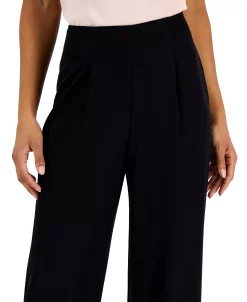 Anne Klein Women's Crepe De Chine High-Rise Wide-Leg Pants With Pleats -Anne Klein Sales Store 23676817 fpx