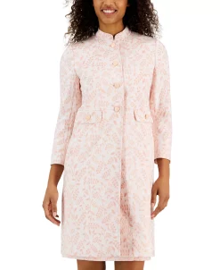 Anne Klein Women's Stand-Collar Botanical-Print Topper Jacket -Anne Klein Sales Store 23676843 fpx