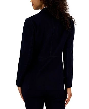 Anne Klein Women's Denim Faux Double Breasted Blazer 2 Anne Klein Women's Denim Faux Double Breasted Blazer - Image 2