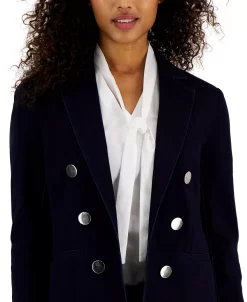 Anne Klein Women's Denim Faux Double Breasted Blazer 6 Anne Klein Women's Denim Faux Double Breasted Blazer -Anne Klein Sales Store 23676961 fpx