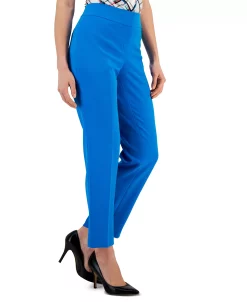 Kasper Women's Stretch-Crepe Elastic-Back Straight-Leg Pants