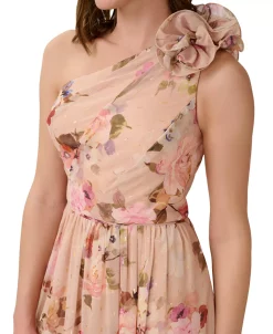 Adrianna Papell Women's Floral-Print One-Shoulder Gown -Anne Klein Sales Store 23684606 fpx