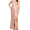 Adrianna Papell Women's Pleated Metallic Sleeveless Gown