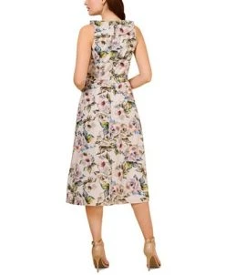 Adrianna Papell Women's Floral-Print Faux-Wrap Dress -Anne Klein Sales Store 23684973 fpx
