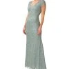 Adrianna Papell Women's Beaded Sequin Mermaid Gown