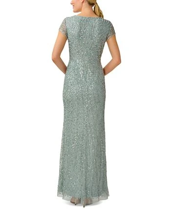 Adrianna Papell Women's Beaded Sequin Mermaid Gown 2 Adrianna Papell Women's Beaded Sequin Mermaid Gown - Image 2