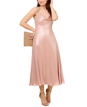 Adrianna Papell Women's Metallic Cowlneck Sleeveless Midi Dress 2 Adrianna Papell Women's Metallic Cowlneck Sleeveless Midi Dress - Image 2