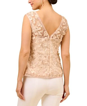 Adrianna Papell Women's Boat Neck Embroidered Sleeveless Top 2 Adrianna Papell Women's Boat Neck Embroidered Sleeveless Top - Image 2