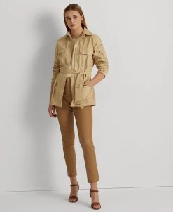 Lauren Ralph Lauren Women's Stretch Leather Skinny Ankle Pants -Anne Klein Sales Store 23693915 fpx