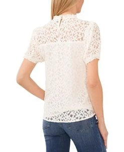 CeCe Women's Lace Ruffled-Neck Puff-Sleeve Top -Anne Klein Sales Store 23696102 fpx
