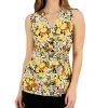 Kasper Women's Floral-Print Knit Sleeveless Wrap Top