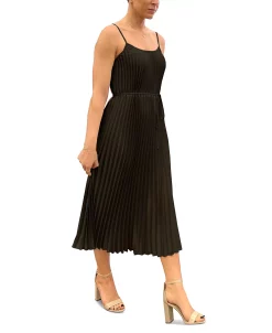 Sam Edelman Pleated Chiffon Sleeveless A-Line Dress -Anne Klein Sales Store 23706503 fpx