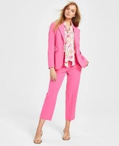 Bar III Women's Floral-Print Tie-Neck Blouse, Created For Macy's -Anne Klein Sales Store 23706785 fpx