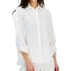 Anne Klein Women's Ruched-Sleeve Button-Down Shirt