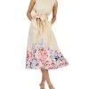 Anne Klein Women's Floral-Print Belted Midi Dress