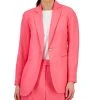 Anne Klein Women's Linen-Blend One-Button Blazer