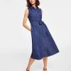 Anne Klein Women's Sleeveless Denim Shirtdress