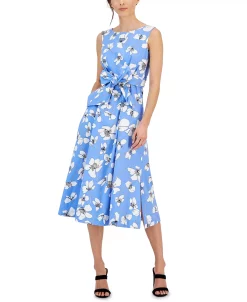 Anne Klein Women's Floral-Print Fit & Flare Midi Dress 10 Anne Klein Women's Floral-Print Fit & Flare Midi Dress -Anne Klein Sales Store 23719947 fpx
