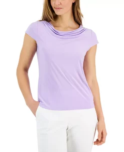 Kasper Women's Cowl-Neck Short-Sleeve Top 24 Kasper Women's Cowl-Neck Short-Sleeve Top -Anne Klein Sales Store 23733523 fpx