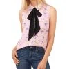 CeCe Women's Floral-Print Sleeveless Bow Blouse