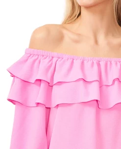 CeCe Women's Double-Ruffled Off-The-Shoulder Blouse -Anne Klein Sales Store 23734724 fpx
