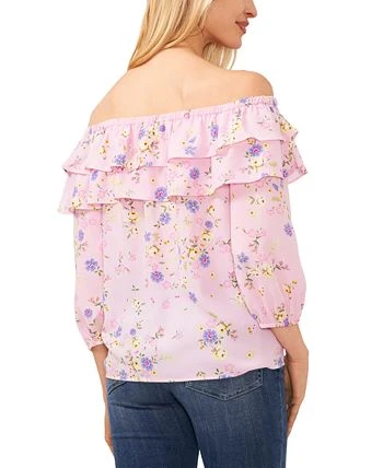 CeCe Women's Floral-Print Ruffled Off-The-Shoulder Blouse 2 CeCe Women's Floral-Print Ruffled Off-The-Shoulder Blouse - Image 2
