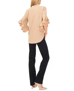 Vince Camuto Women's Ruffle Sleeve Henley Blouse 26 Vince Camuto Women's Ruffle Sleeve Henley Blouse -Anne Klein Sales Store 23735390 fpx