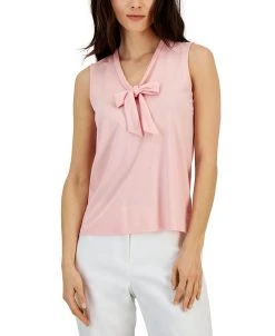 Anne Klein Women's Harmony Tie-Neck Sleeveless Shell Top