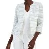 Anne Klein Women's Striped Tweed Open-Front Cardigan Jacket