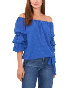 Vince Camuto Women's Off The Shoulder Tie Front Blouse