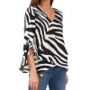 Vince Camuto Women's Flutter Sleeve Zesty Zebra Blouse