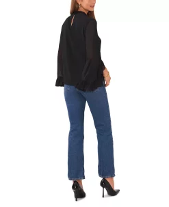 Vince Camuto Women's Mock Neck Blouse With Dramatic Sleeves -Anne Klein Sales Store 23755963 fpx