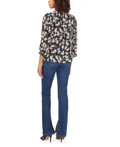 Vince Camuto Women's Tie-Front Printed Matte Top -Anne Klein Sales Store 23769995 fpx